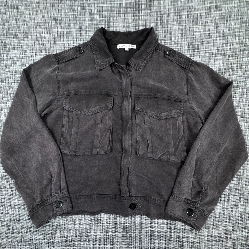 Young Fabulous & Broke Women's Tencel Utility Jacket Black Purple Tint Medium